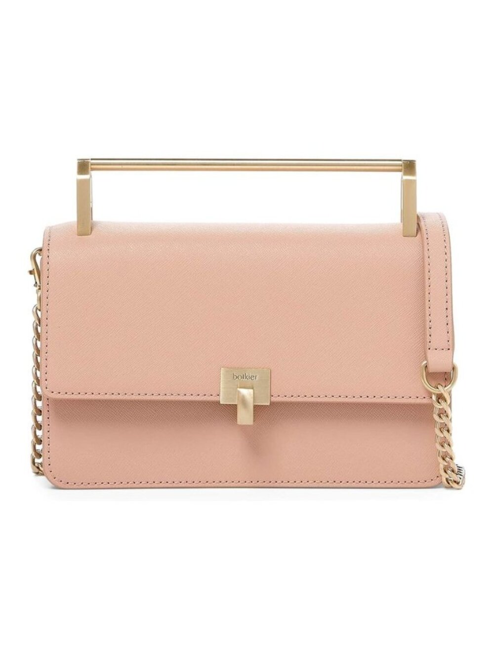 Botkier Nude Blush Leather Crossbody with Gold Hardware